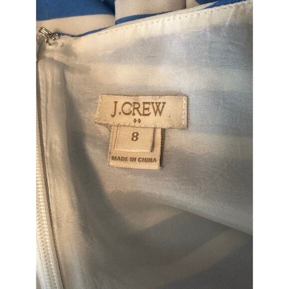 J.Crew Blue White Striped Nautical Sleeveless Dress Size 8 | Lined Elastic Waist - Picture 3 of 5